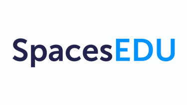 Black and blue words that read "SpacesEDU"